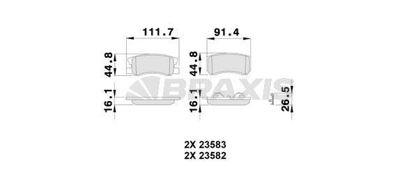 BRAXIS Brake pad set Article number: AB0246 cheaply