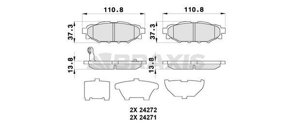 BRAXIS Brake pad set Article number: AB0280 cheaply