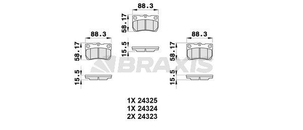 BRAXIS Brake pad set Article number: AB0319 cheaply