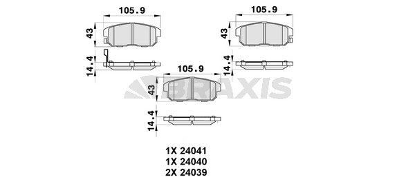 BRAXIS Brake pad set Article number: AB0354 cheaply
