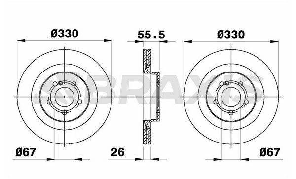 BRAXIS Brake disc Article number: AE0791 cheaply