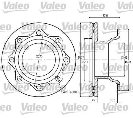 VALEO Brake disc Article number: 187064 cheaply