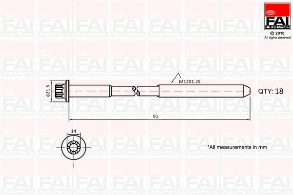 FAI AutoParts Topbolte-sæt Varenummer: B2101 billige