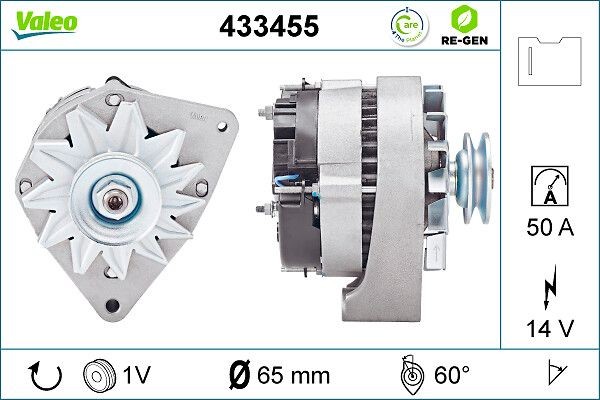 VALEO Alternator REMANUFACTURED PREMIUM Article number: 433455 cheaply