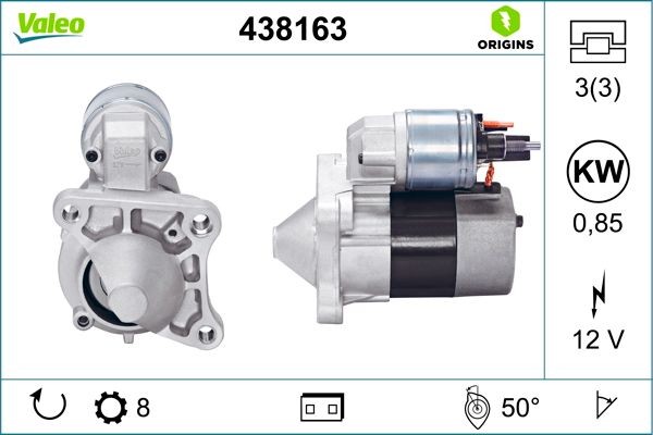 VALEO Starter motor Article number: 438163 cheaply