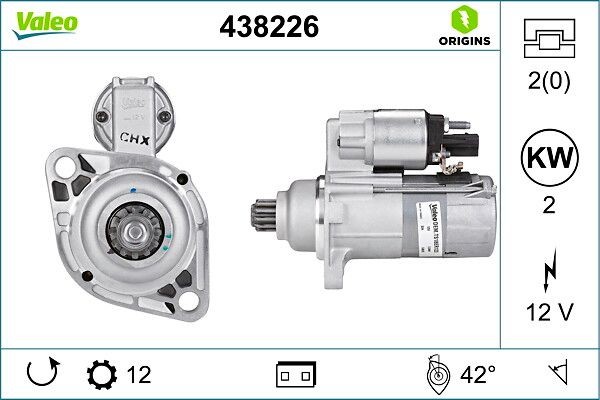 VALEO Starter motor Article number: 438226 cheaply