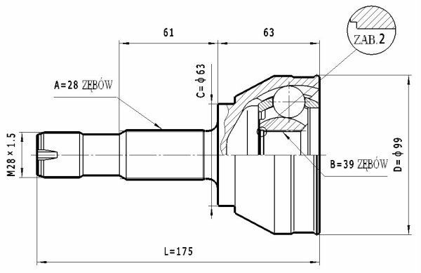 STATIM Joint kit, drive shaft Article number: C.125 cheaply