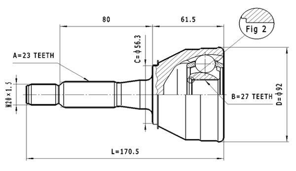 STATIM Joint kit, drive shaft Article number: C.370 cheaply