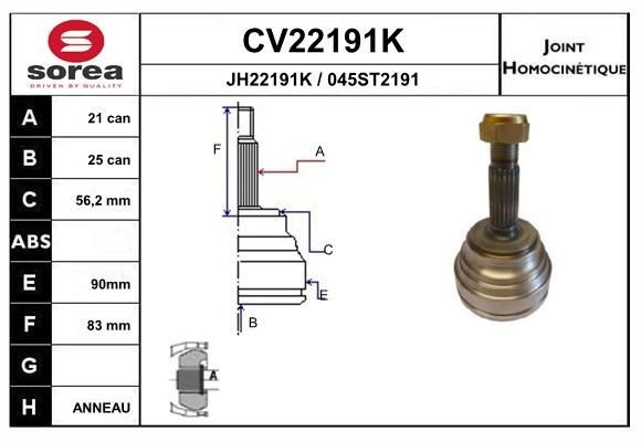 EAI Joint kit, drive shaft Article number: CV22191K cheaply