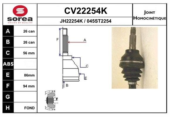 EAI Joint kit, drive shaft Article number: CV22254K cheaply