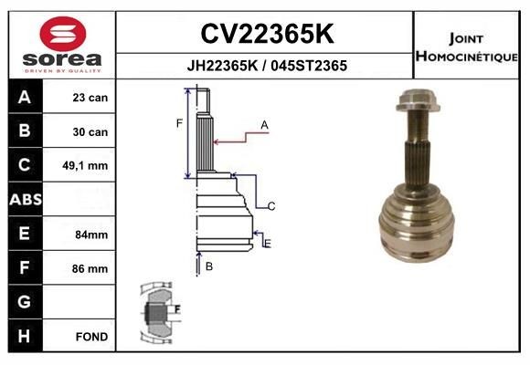 EAI Joint kit, drive shaft Article number: CV22365K cheaply