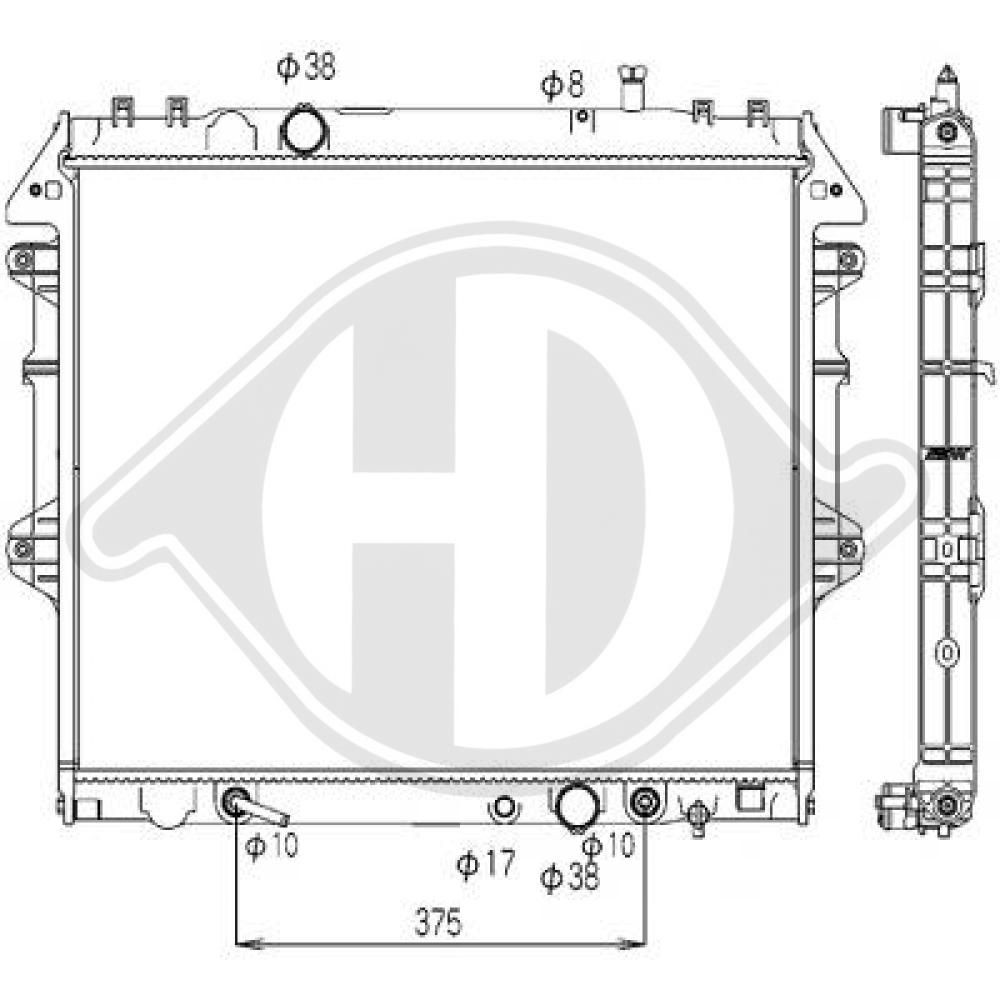 DIEDERICHS Engine radiator Article number: DCM3324 cheaply