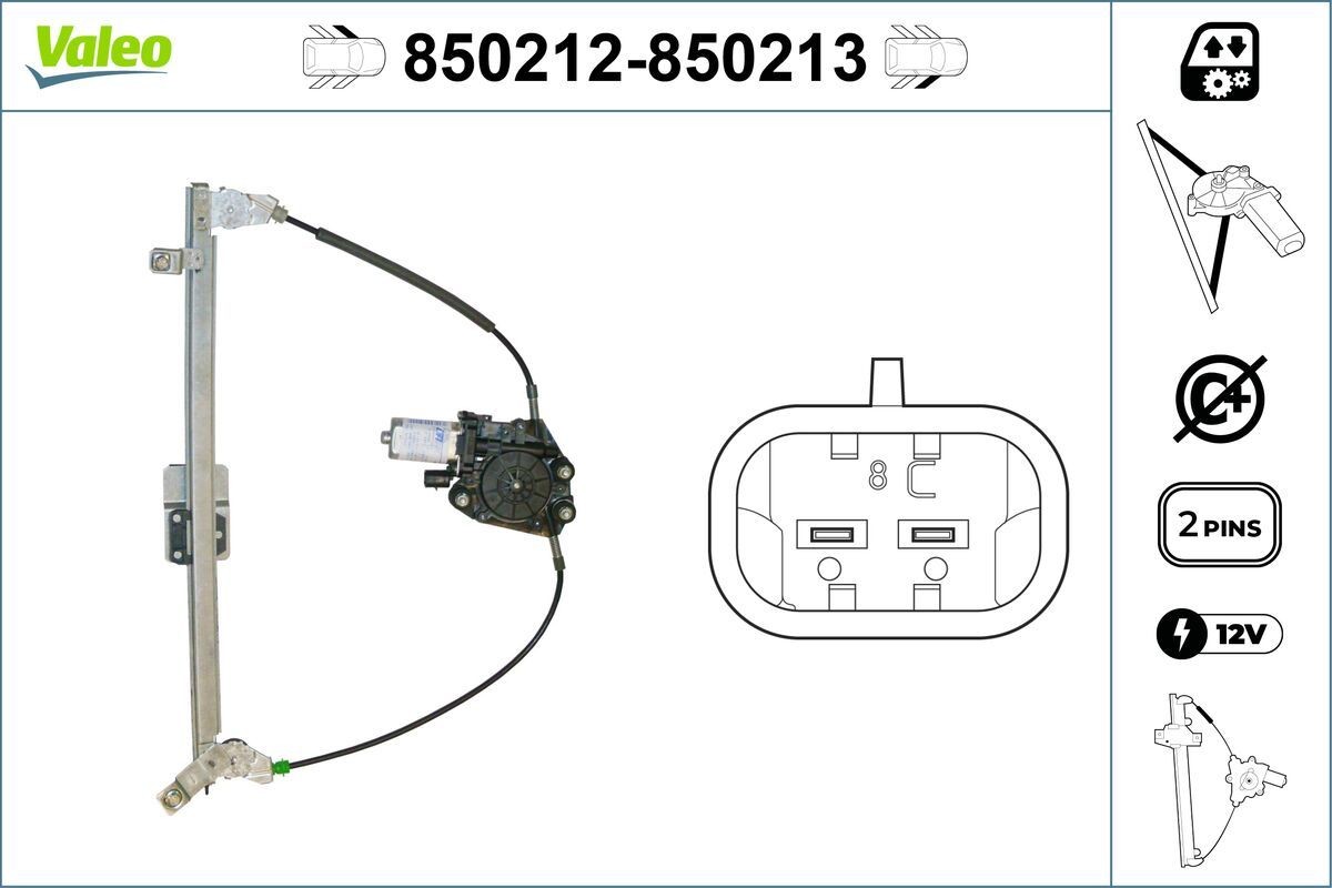 VALEO Window regulator Article number: 850212 cheaply