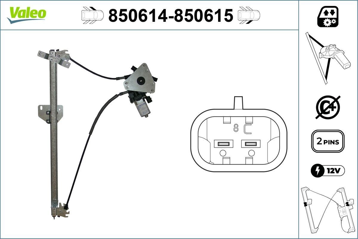 VALEO Window regulator Article number: 850614 cheaply