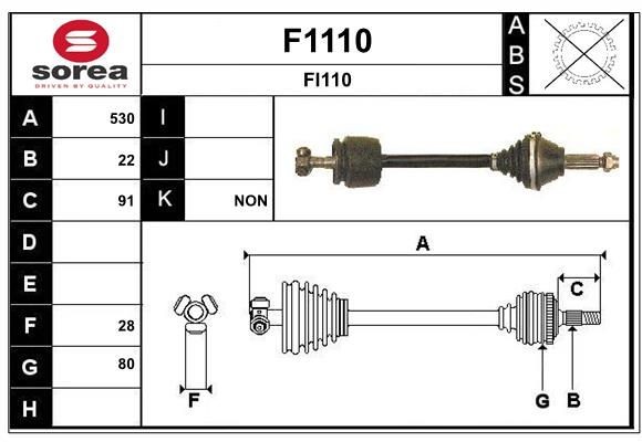 SNRA Drive shaft Article number: F1110 cheaply