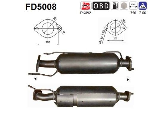 AS Partikelfilter Varenummer: FD5008 billige
