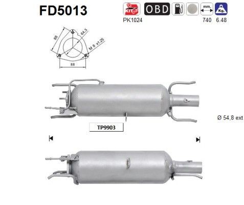AS Diesel particulate filter Article number: FD5013 cheaply