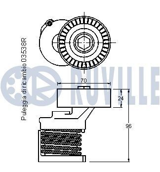 RUVILLE Tensioner Lever, v-ribbed belt Article number: 55163 cheaply