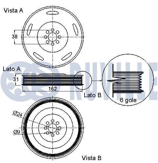 RUVILLE Deflection / Guide Pulley, v-ribbed belt Article number: 55384 cheaply