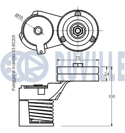 RUVILLE Tensioner Lever, v-ribbed belt Article number: 55592 cheaply