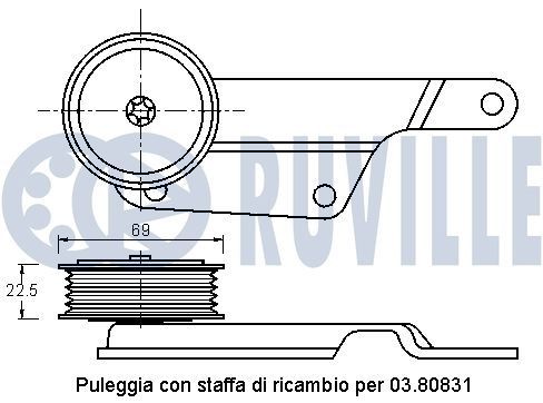 RUVILLE Tensioner Lever, v-ribbed belt Article number: 55751 cheaply