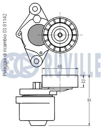 RUVILLE Timing belt tensioner pulley Article number: 55801 cheaply