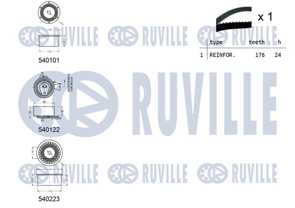 RUVILLE Tensioner Lever, v-ribbed belt Article number: 56339 cheaply