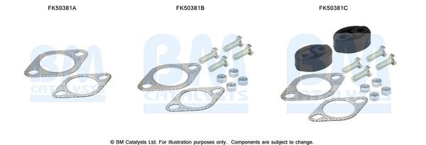 BM CATALYSTS Mounting Kit, exhaust pipe Article number: FK50381 cheaply