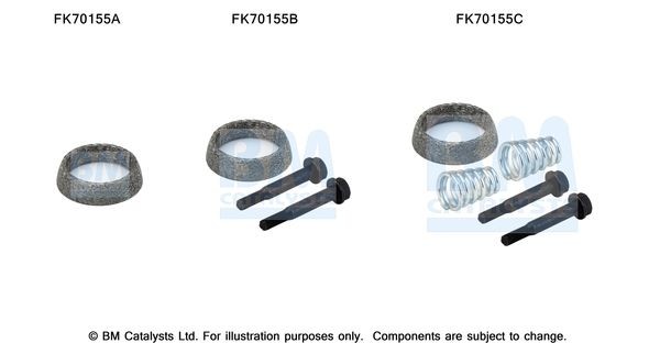 BM CATALYSTS Mounting Kit, exhaust pipe Article number: FK70155 cheaply