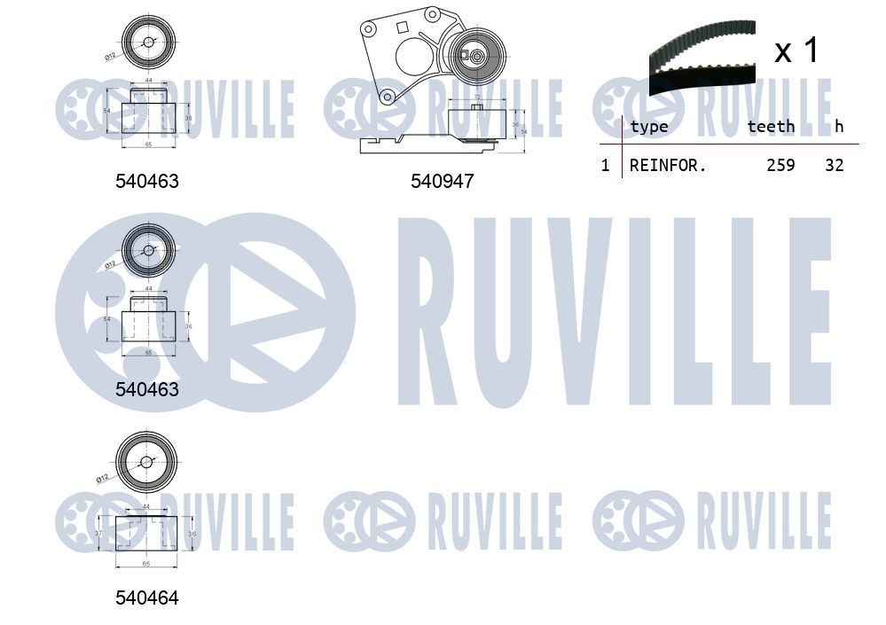 RUVILLE Tensioner Lever, v-ribbed belt Article number: 58916 cheaply