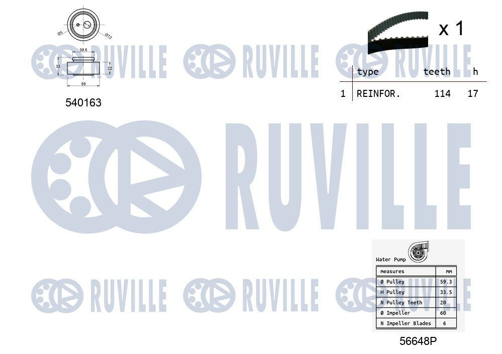 RUVILLE Tensioner pulley Article number: 58919 cheaply