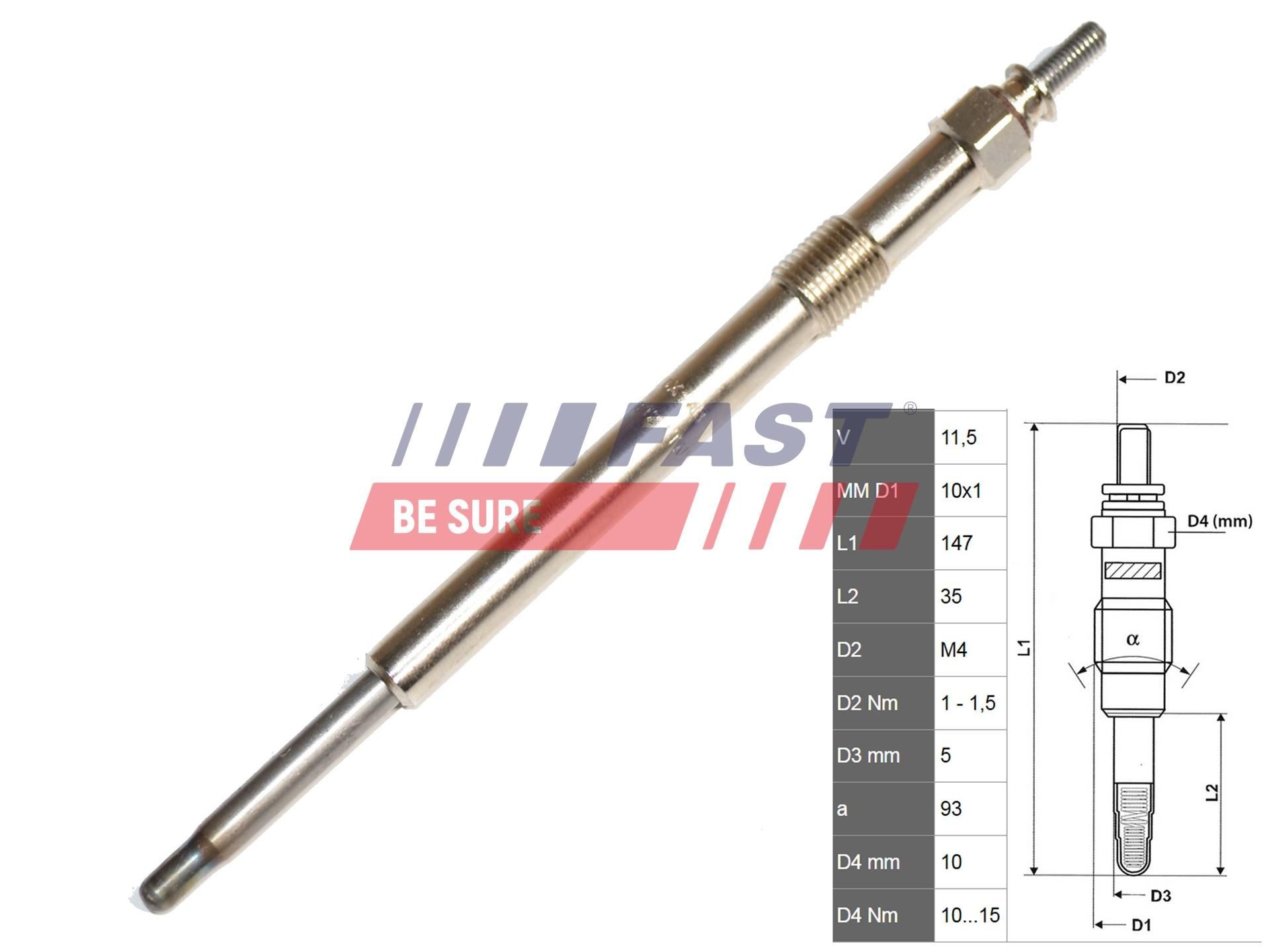 FAST Glow plug Article number: FT82736 cheaply