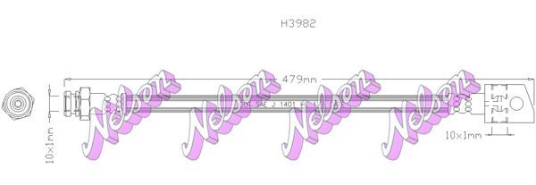 KAWE Brake hose Article number: H3982 cheaply