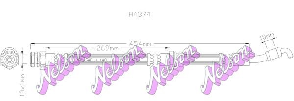 KAWE Brake hose Article number: H4374 cheaply