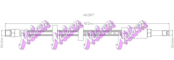 KAWE Brake hose Article number: H6387 cheaply