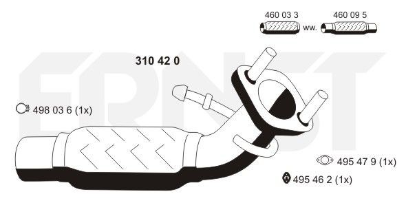 ERNST Repair Pipe, catalytic converter Article number: 310420 cheaply