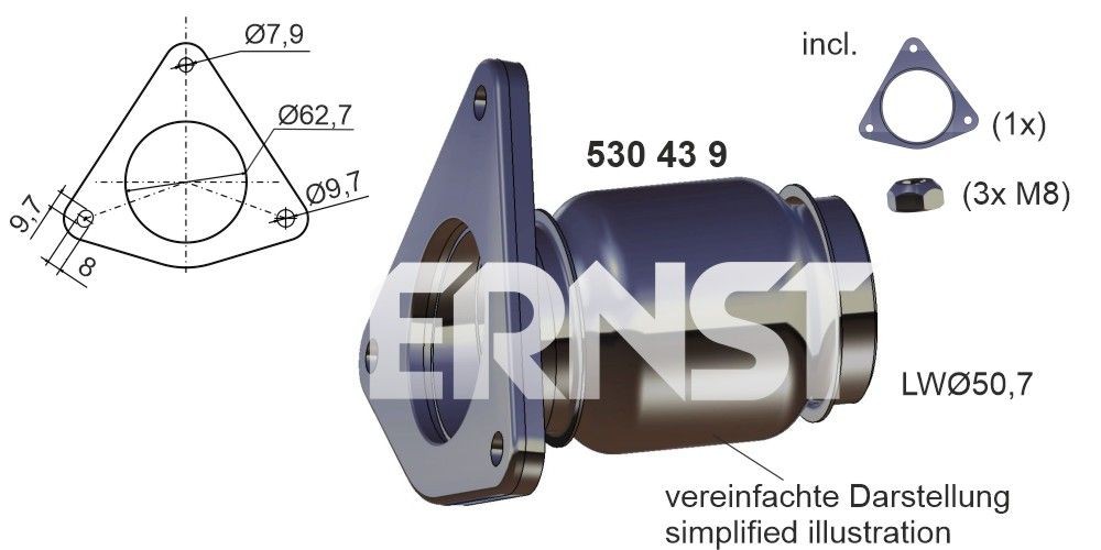 ERNST Fleksrør, udstødningssystem Varenummer: 530439 billige