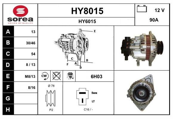 SNRA Alternator Article number: HY8015 cheaply