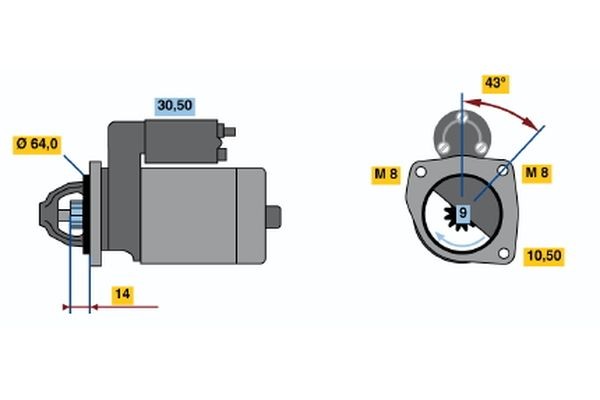 BOSCH Starter motor Article number: 0 001 211 536 cheaply