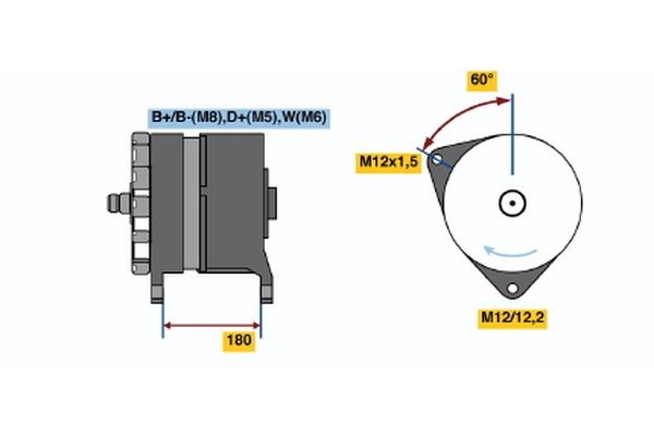 BOSCH Generator Varenummer: 0 120 689 576 billige