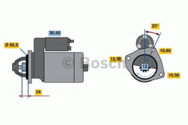 BOSCH Starter motor Article number: 0 986 010 950 cheaply