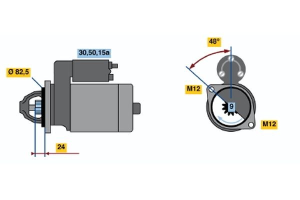 BOSCH Starter Varenummer: 0 986 013 670 billige