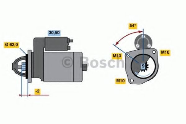 BOSCH Starter motor Article number: 0 986 016 530 cheaply