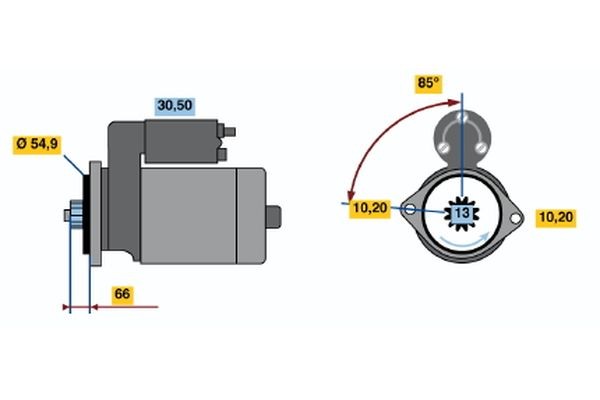BOSCH Starter motor Article number: 0 986 017 641 cheaply