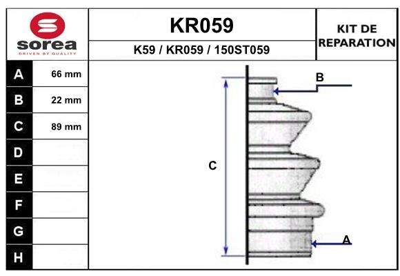EAI Bellow Set, drive shaft Article number: KR059 cheaply