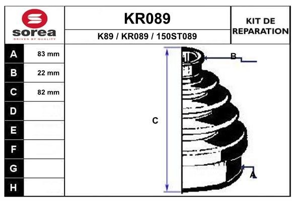 EAI Bellow Set, drive shaft Article number: KR089 cheaply