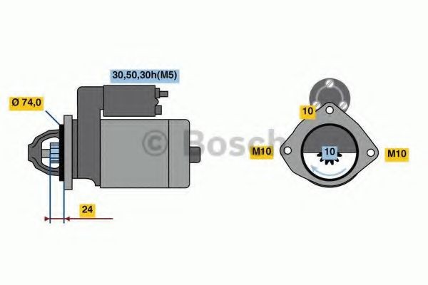BOSCH Starter motor Article number: 0 986 022 930 cheaply