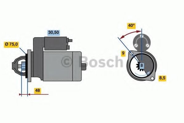 BOSCH Starter motor Article number: 0 986 023 520 cheaply