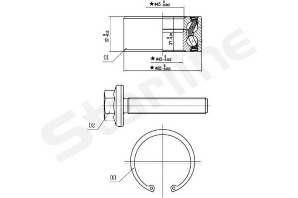 STARLINE Wheel bearing kit Article number: LO 01356 cheaply