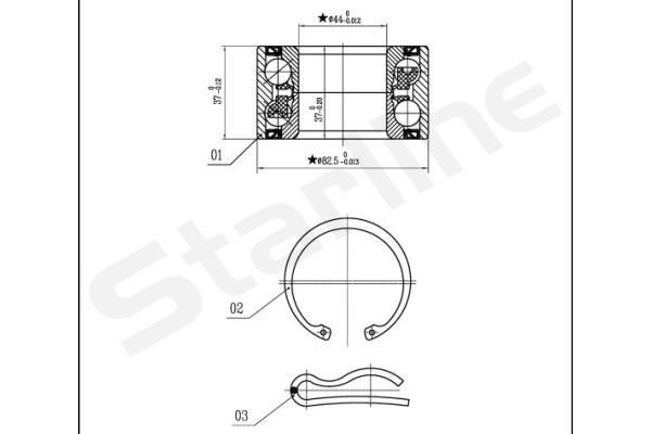 STARLINE Wheel bearing kit Article number: LO 03423 cheaply